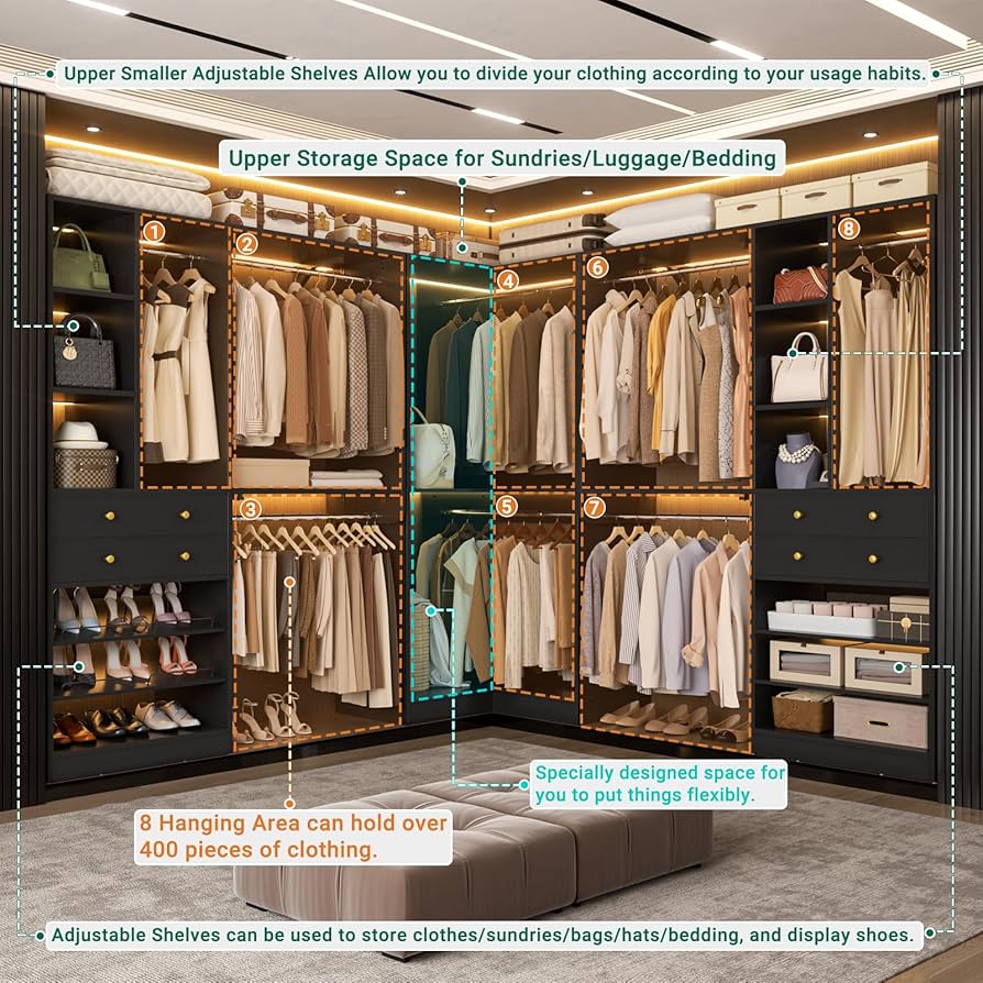 ncloset ページ Amazon.com: Large Closet System with Corner(3 Sets), 91.5